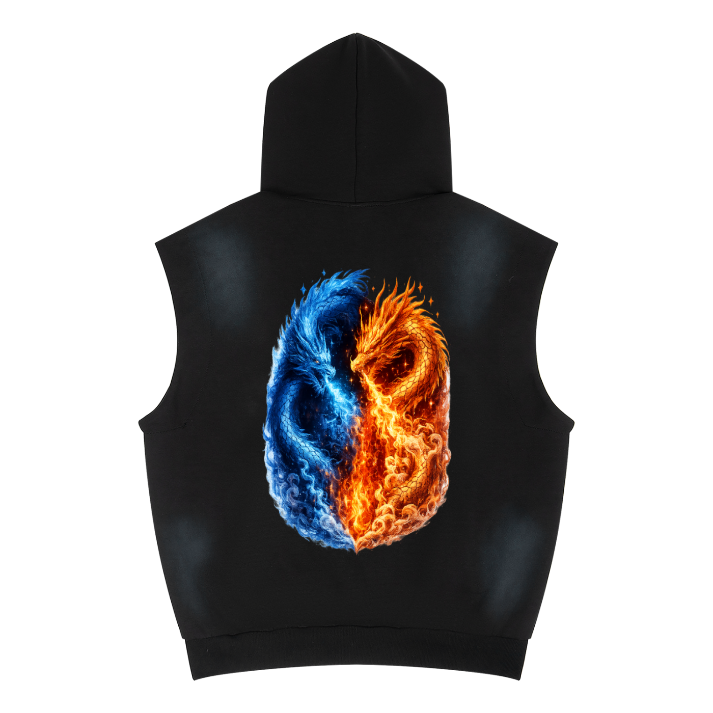 Dragons Flame Sleeveless Hoodie